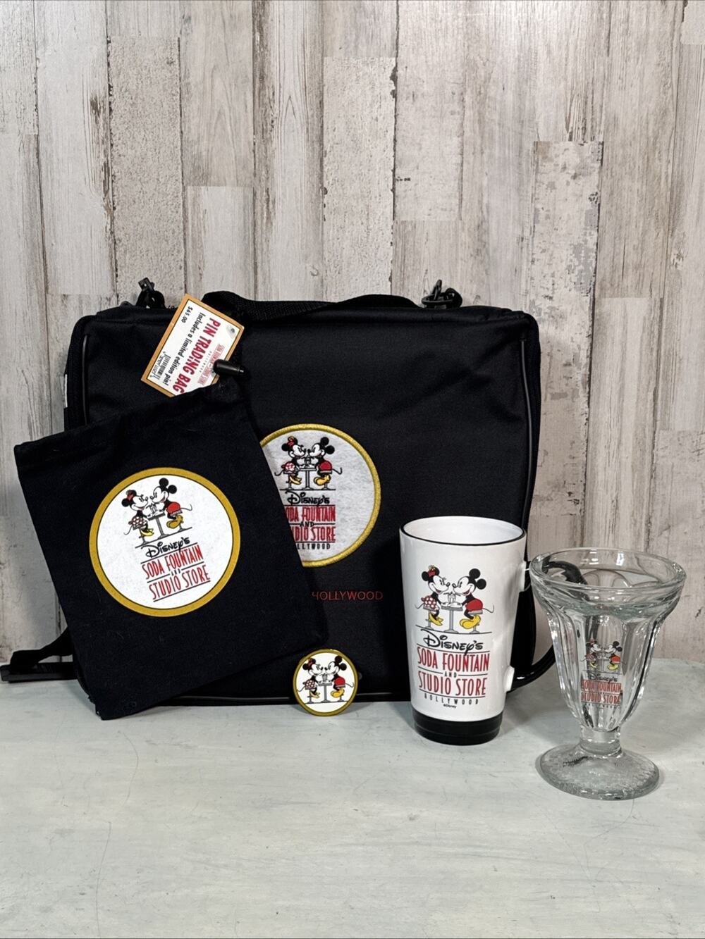 Disney Soda Fountain Pin Bag Set, Pin, Mug, And Soda Glass